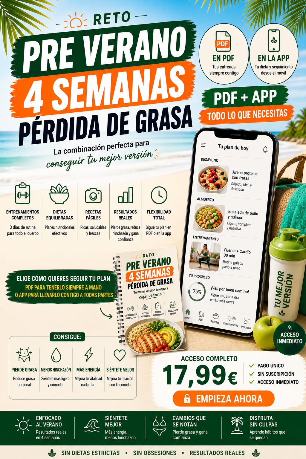 PLAN PRE- VERANO | PÉRDIDA DE GRASA - 4 SEMANAS